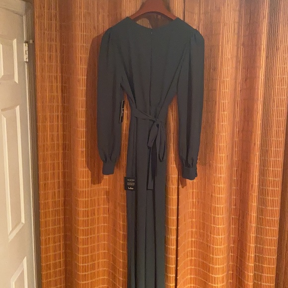 NWT Lulu’s Hunter green jumpsuit long sleeve sheer size M - Picture 4 of 4